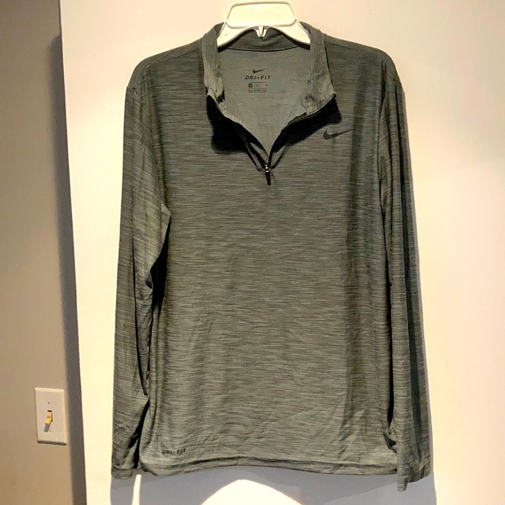 Nike Dri Fit Quarter Zip Heather Grey Size Medium